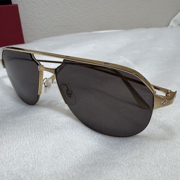 Cartier Santos De Cartier 24k Gold Aviator Sunglasses main image 10